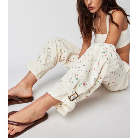 Free People Pants - NWT Free People Belted Painters pants in Ecru size 8